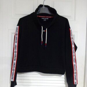 TOMMY HILFIGER Sports Cropped Black Sweater Long Sleeves Women's‎ size M
